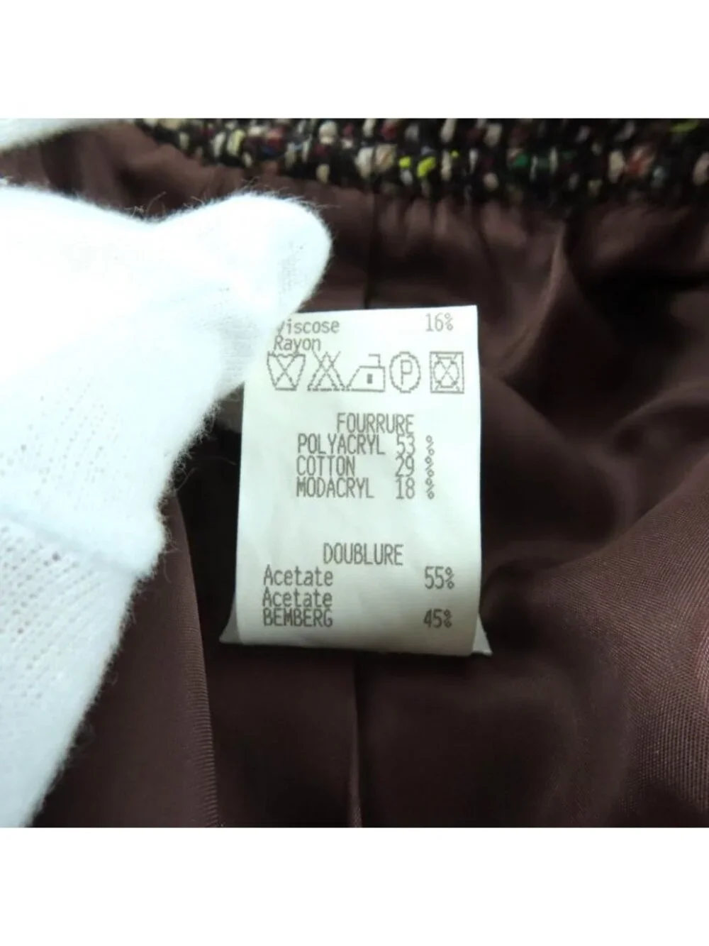 Celine Vintage Wool Blend Tweed Jacket With Logo Buttons Outerwear Brownish 44 - Picture 10 of 14